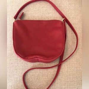 Liz Claiborne Small Red Leather Crossbody Purse